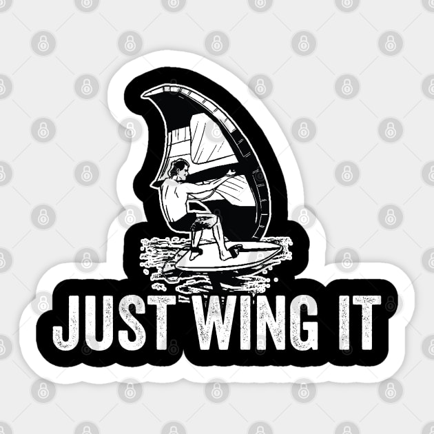 Just wing it - funny wing foil Sticker by Be Cute 